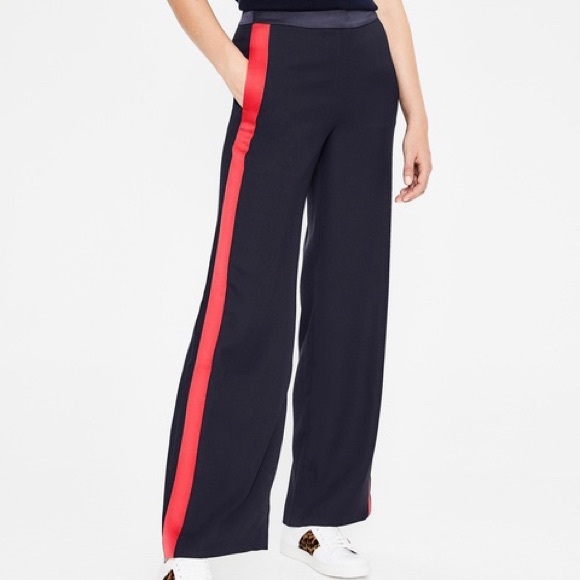 Boden Pants - Boden Navy & Red Exeter Wide Leg Pants